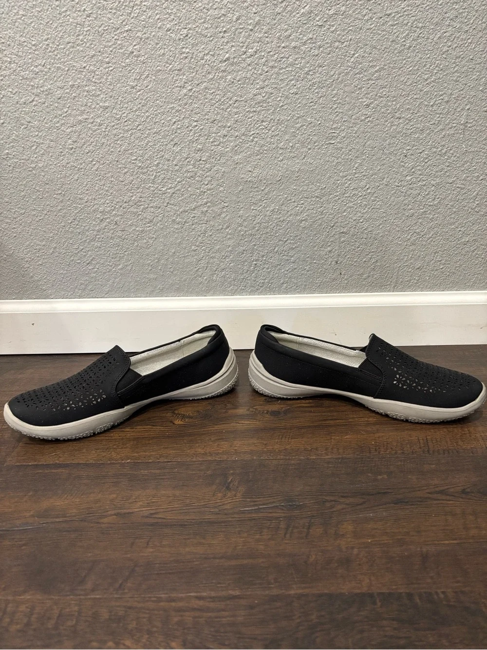JBU Black Perforated Slip-On Flats